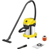 Kärcher WD 3 S V-17/4/20 17 L Aspiratore a cilindro Secco e bagnato 1000 W Sacchetto per la polvere, Aspira bagnato / asciutto giallo/in acciaio inox, 1000 W, Aspiratore a cilindro, Secco e bagnato, Sacchetto per la polvere, 17 L, Filtro