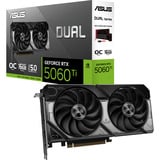 ASUS Dual -RTX5060TI-O16G NVIDIA GeForce RTX 5060 Ti 16 GB GDDR7, Scheda grafica Nero, GeForce RTX 5060 Ti, 16 GB, GDDR7, 128 bit, 7680 x 4320 Pixel, PCI Express 5.0