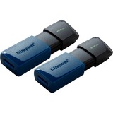 DataTraveler 64GB USB3.2 Gen 1 Exodia M (Nero + Blu) - 2 Pieces, Chiavetta USB