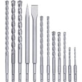 Set di scalpelli e punte SDS Plus, 12 pezzi, Set scalpello & trapano 