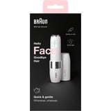 Face FS1000 Mini Depilatore Donna, Depilazione Elettrica Viso, Facile E Veloce, Tocco Finale Per Baffetti, Mento E Guance, Per Un Make-up Più Semplice, Ideale In Viaggio, Con Luce Smartlight, Bianco, Rimozione dei capelli