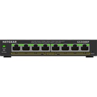 Netgear GS308EP Gestito L2/L3 Gigabit Ethernet (10/100/1000) Supporto Power over Ethernet (PoE) Nero, Interruttore Nero, Gestito, L2/L3, Gigabit Ethernet (10/100/1000), Full duplex, Supporto Power over Ethernet (PoE)