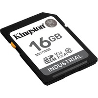 Kingston 16G SDHC Industrial pSLC, Scheda di memoria Nero, 16 GB, SDHC, Classe 10, UHS-I, 100 MB/s, 80 MB/s
