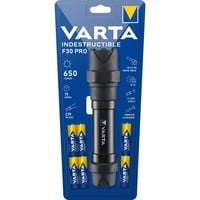 VARTA INDESTRUCTIBLE F30 PRO Nero Torcia a mano LED, Torcia elettrica Nero, Torcia a mano, Nero, Alluminio, 9 m, IP67, LED