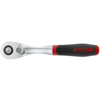 Wiha Cricchetto reversibile 1/4", pulsante e blocco a sfera, Pistola Nero/Rosso