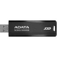 ADATA SC610 unità flash USB 2 TB USB tipo A 3.2 Gen 2 (3.1 Gen 2) Nero, Disco a stato solido Nero, 2 TB, USB tipo A, 3.2 Gen 2 (3.1 Gen 2), 550 MB/s, Sleeve, Nero