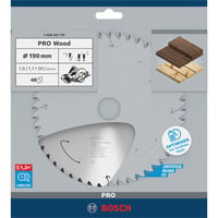 Bosch 2 608 837 710 lama circolare 19 cm 1 pz, Lama per sega Legno, 19 cm, 3 cm, 1,1 mm, 7900 Giri/min, 1,6 mm