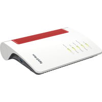 FRITZ! Box 5690 Router wireless, Router in fibra ottica Box 5690, Wi-Fi 7 (802.11be), Dual-band (2.4 GHz/5 GHz), Collegamento ethernet LAN, Rosso, Bianco, Router da tavolo