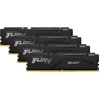 Kingston FURY FURY Beast 128 GB 5200 MT/s DDR5 CL40 DIMM (Kit da 4) Black XMP, Memoria Nero, 128 GB, 4 x 32 GB, DDR5, 288-pin DIMM, Nero