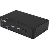 Lindy 39312 switch per keyboard-video-mouse (kvm) Nero, Switch KVM Nero, 7680 x 4320 Pixel, 4K Ultra HD, Nero