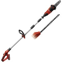 EINHELL Svettatoio multifunzionale a batteria Einhell GE-HC 18Li T Kit, Potatore rosso, 18 V, télescopique, scie à chaîne de 170 mm, taille-haie de 400 mm y compris batterie de 3.0 Ah et chargeur)