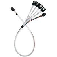 SilverStone Cavo adattatore SST-CPS05-RE, mini-SAS SFF 8643 > 4x SATA celeste