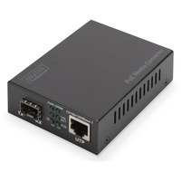 Digitus Convertitore di media Gigabit PoE, RJ45 / SFP, PSE, Media Converter Nero