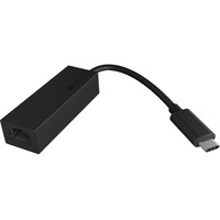 ICY BOX IB-LAN100-C3 Ethernet 1000 Mbit/s, Adattatore Nero, Cablato, USB tipo-C, Ethernet, 1000 Mbit/s, Nero