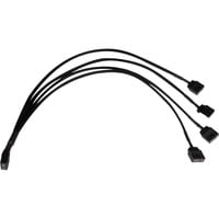 Alphacool Splitter a Y cavo aRGB 3 pin a 4x 3 pin, 30 cm, Cavo a Y Nero