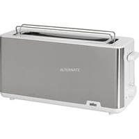 Braun HT 1610 8 1030 W Acciaio inox, Bianco, Tostapane accaio/Bianco, Acciaio inox, Bianco, Plastica, Acciaio inox, Pulsanti, Manopola, 1030 W, 25 cm, 452 mm
