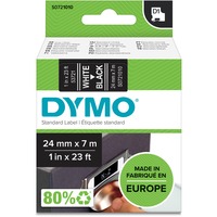 Dymo D1 etichette originali | 24 mm x 7 mm | stampa bianca su nero | etichette autoadesive per etichettatrice LabelManager | 1 Pezzo, Nastro di scrittura Bianco su nero, Poliestere, Belgio, -18 - 90 °C, DYMO, LabelManager, LabelWriter 450 DUO