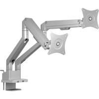 ICY BOX IB-MS524-T 81,3 cm (32") Scrivania Grigio, Argento, Base per monitor grigio, Morsetto/occhiello, 18 kg, 43,2 cm (17"), 81,3 cm (32"), 100 x 100 mm, Grigio, Argento