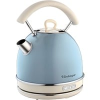 Ariete 2877 Bollitore elettrico 1,7 Litri di Design - Infusi, tè e tisane - Autospegnimento - 2000 Watt - Acciaio Inox - Linea Vintage - Celeste celeste, 7 Litri di Design - Infusi, tè e tisane - Autospegnimento - 2000 Watt - Acciaio Inox - Linea Vintage - Celeste, 1,7 L, 2000 W, Azzurro, Indicatore del livello dell'acqua, Senza filo, Filtro