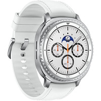 Samsung Galaxy Watch 8 Classic 3,3 cm (1.3") AMOLED 46 mm Digitale 438 x 438 Pixel Touch screen 4G Argento Wi-Fi GPS (satellitare), Smartwatch bianco, 3,3 cm (1.3"), AMOLED, Touch screen, 64 GB, GPS (satellitare), 63,5 g