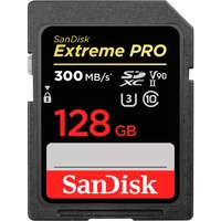 SanDisk Extreme PRO 128 GB SDXC UHS-II Classe 10, Scheda di memoria Nero, 128 GB, SDXC, Classe 10, UHS-II, 300 MB/s, 260 MB/s