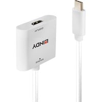 Lindy 43339 cavo e adattatore video 0,1 m USB tipo-C HDMI Bianco, Convertitore bianco, 0,1 m, USB tipo-C, HDMI, Maschio, Femmina, Dritto