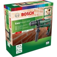 Bosch Easy Impact 600 600 W 3000 Giri/min Senza chiave, Trapano a percussione verde/Nero, Senza chiave, Nero, Verde, 1,2 cm, 3000 Giri/min, 45000 bpm, 1 cm