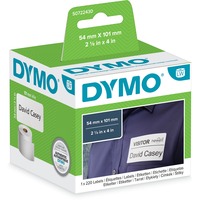 Dymo LW etichette per spedizioni grandi | 54 mm x 101 mm | 12 rotoli da 220 etichette facilmente staccabili | autoadesive | per etichettatrici LabelWriter | originali Bianco, Etichetta per stampante autoadesiva, Carta, Permanente, Rettangolo, LabelWriter