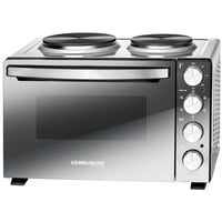 Rommelsbacher KM 3300 cucina Fornetto da appoggio Piastra sigillata Nero, Argento, Mini cucina argento/Nero, Fornetto da appoggio, Nero, Argento, Manopola, Argento, Frontale, Piastra sigillata