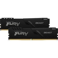 Kingston FURY FURY Beast 16GB 3200MT/s DDR4 CL16 DIMM (Kit da 2) Black, Memoria Nero, 16 GB, 2 x 8 GB, DDR4, 288-pin DIMM