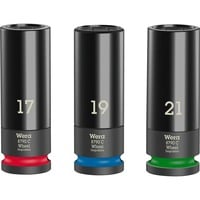 Wera 05004595001 bussola Set di bussole Nero, chiave combinata   Set di bussole, Nero, 3 testina/e, 1/2", Metrico, 17,19,21 mm
