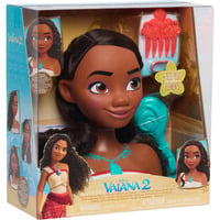 Just Play Disney Princess - Testa per Acconciature Vaiana, Testina per trucco/acconciature 