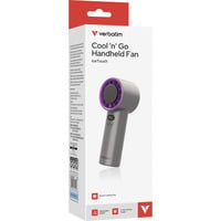 Verbatim Cool 'n' Go Ice Touch Grigio, Viola Ventilatore portatile grigio/Viola, Grigio, Viola, 1 ventola(e), Ventilatore portatile, 1 pz, 8 W, 3,7 V