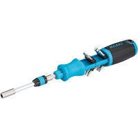 Hazet Cacciavite a cricchetto con punte 811R-4, Set di bit blu/Nero