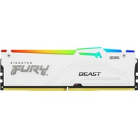 Kingston FURY FURY Beast 32 GB 5600 MT/s DDR5 CL40 DIMM White RGB XMP, Memoria bianco, 32 GB, 1 x 32 GB, DDR5, 288-pin DIMM