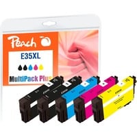 Peach 320265 cartuccia d'inchiostro 5 pz Compatibile Resa elevata (XL) Nero, Ciano, Magenta, Giallo Resa elevata (XL), Nero, Ciano, Magenta, Giallo, 43 ml, 24 ml, 5 pz, Confezione multipla