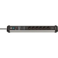 Brennenstuhl Multipresa Premium-Protect-Line 6 vie, Ciabatta Nero/alluminio