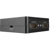 Lindy 38358 ripartitore video HDMI 2x HDMI, Splitter HDMI Nero, HDMI, 2x HDMI, 3840 x 2160 Pixel, Nero, Metallo, 60,5 mm