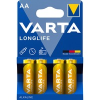 VARTA Longlife Batteria monouso Stilo AA Alcalino Batteria monouso, Stilo AA, Alcalino, 1,5 V, 1 pz, Multicolore