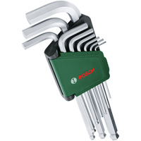 Bosch Set di chiavi a brugola, 9 pezzi, Cacciavite verde/Nero