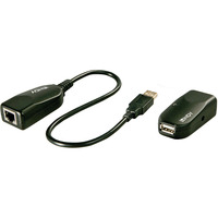 Lindy Extender USB 2.0 Cat.5/6, Estensione USB Nero