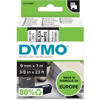 Dymo D1 etichette originali | 9 mm x 7 mm | stampa bianca su nero | etichette autoadesive per etichettatrice LabelManager | 1 Pezzo, Nastro di scrittura Nero su bianco, Poliestere, Belgio, -18 - 90 °C, DYMO, LabelManager, LabelWriter 450 DUO
