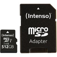 Intenso microSD 512GB UHS-I Perf CL10| Performance Classe 10, Scheda di memoria Nero, 512 GB, MicroSD, Classe 10, UHS-I, Class 1 (U1), Resistente agli urti, A prova di temperatura, Impermeabile, A prova di raggi X