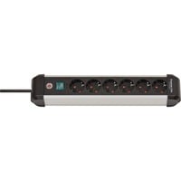 Brennenstuhl Multipresa Premium-Alu-Line 6 prese, Ciabatta Nero/Argento