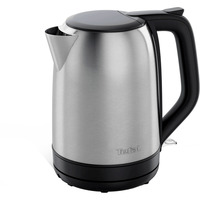 Tefal Subito, Bollitore accaio/Nero, 1 L, 2400 W, Nero, Acciaio inox, Acciaio inox, Indicatore del livello dell'acqua, Senza filo