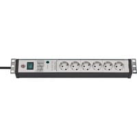 Brennenstuhl Multipresa Premium-Line 6 vie, formato 19", Ciabatta Nero/Grigio chiaro