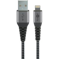 goobay cavo adattatore USB 2.0, connettore USB-A > connettore Lightning grigio/Argento