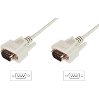 Digitus Cavo di collegamento per trasferimento dati seriale, D-Sub9 (spina) > D-Sub9 (spina) beige