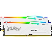 Kingston FURY FURY Beast 32GB 6000MT/s DDR5 CL30 DIMM (Kit da 2 moduli) White RGB EXPO, Memoria bianco, 32 GB, 2 x 16 GB, DDR5, 288-pin DIMM, Bianco