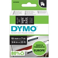 Dymo D1 etichette originali | Rotolo da 19 mm x 7 m | stampa bianca su nero | etichette autoadesive per etichettatrice LabelManager | 1 Pezzo, Nastro di scrittura Bianco su nero, Poliestere, Belgio, -18 - 90 °C, DYMO, LabelManager, LabelWriter 450 DUO